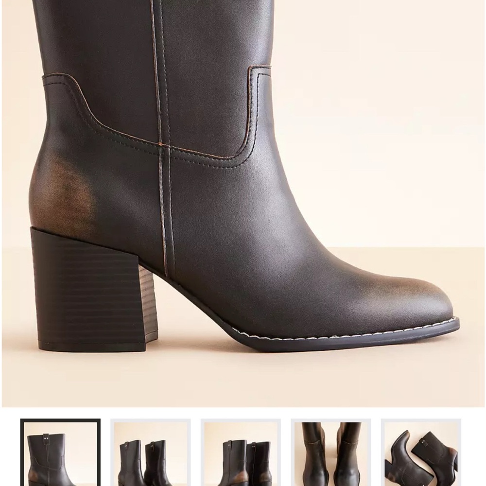 Oasis Black Heeled Boots